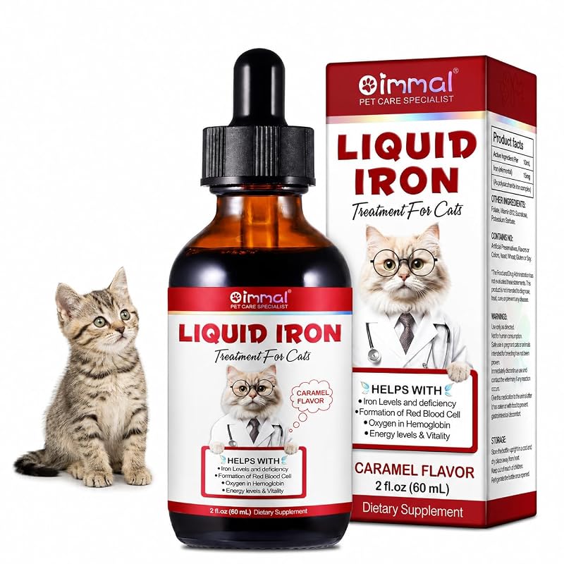 Zenpaws Suplemento líquido de ferro para gatos e filhotes com folato e vitamina B12, 60 mL