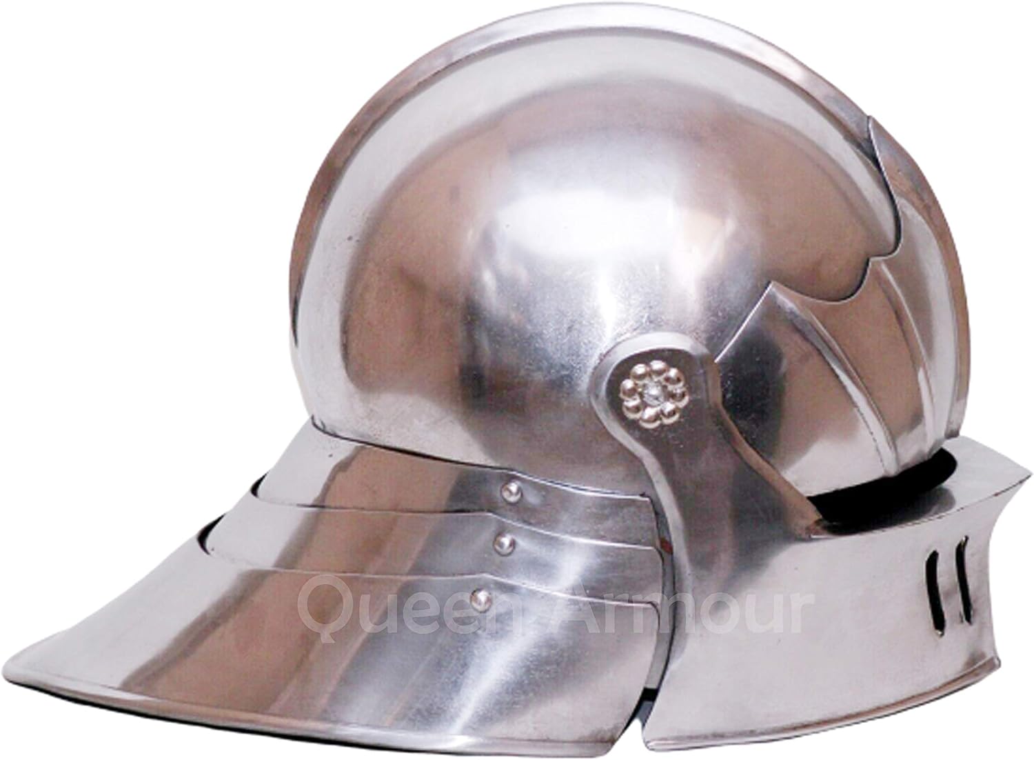 Medieval German Sallet Helmet Knight Warrior Helmet LARP Costume Roman Silver Viking Helmet Knight Helmet Spartan Helmet Medieval Armor Cosplay Helmet Medieval