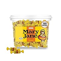 Vista 1 de Atkinson's Mary Jane - Caramelo de melaza masticable y mantequilla de maní - Sin gluten, Kosher, vegano - 0.16 onzas de caramelo tamaño bocado - 160