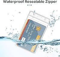 Vista 5 de Zonon 150 soportes para tarjetas de identificación de 2.56 x 4.52 pulgadas, funda de plástico transparente vertical para tarjetas de identificación