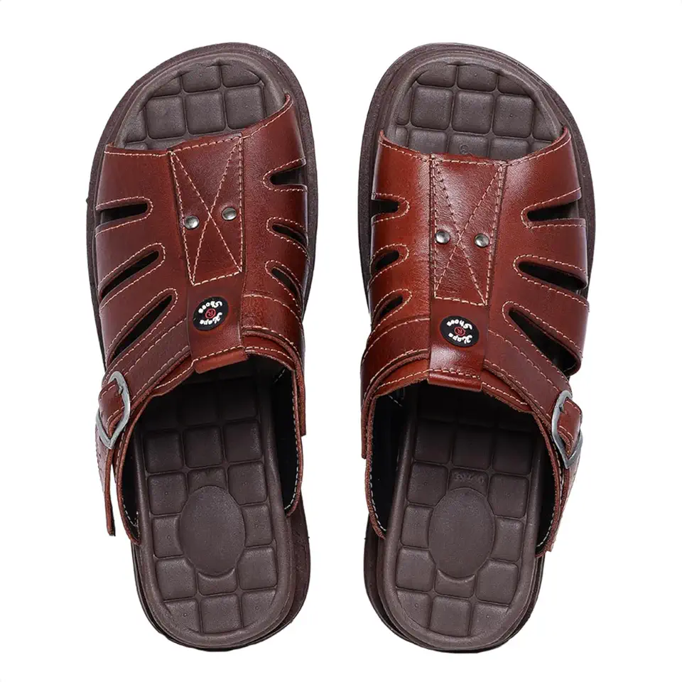 Sandália Chinelo Masculino Couro Legítimo Anti-stress…