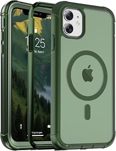 jaroco Magnetic for iPhone 11 Case Heavy Duty Protection Army Green