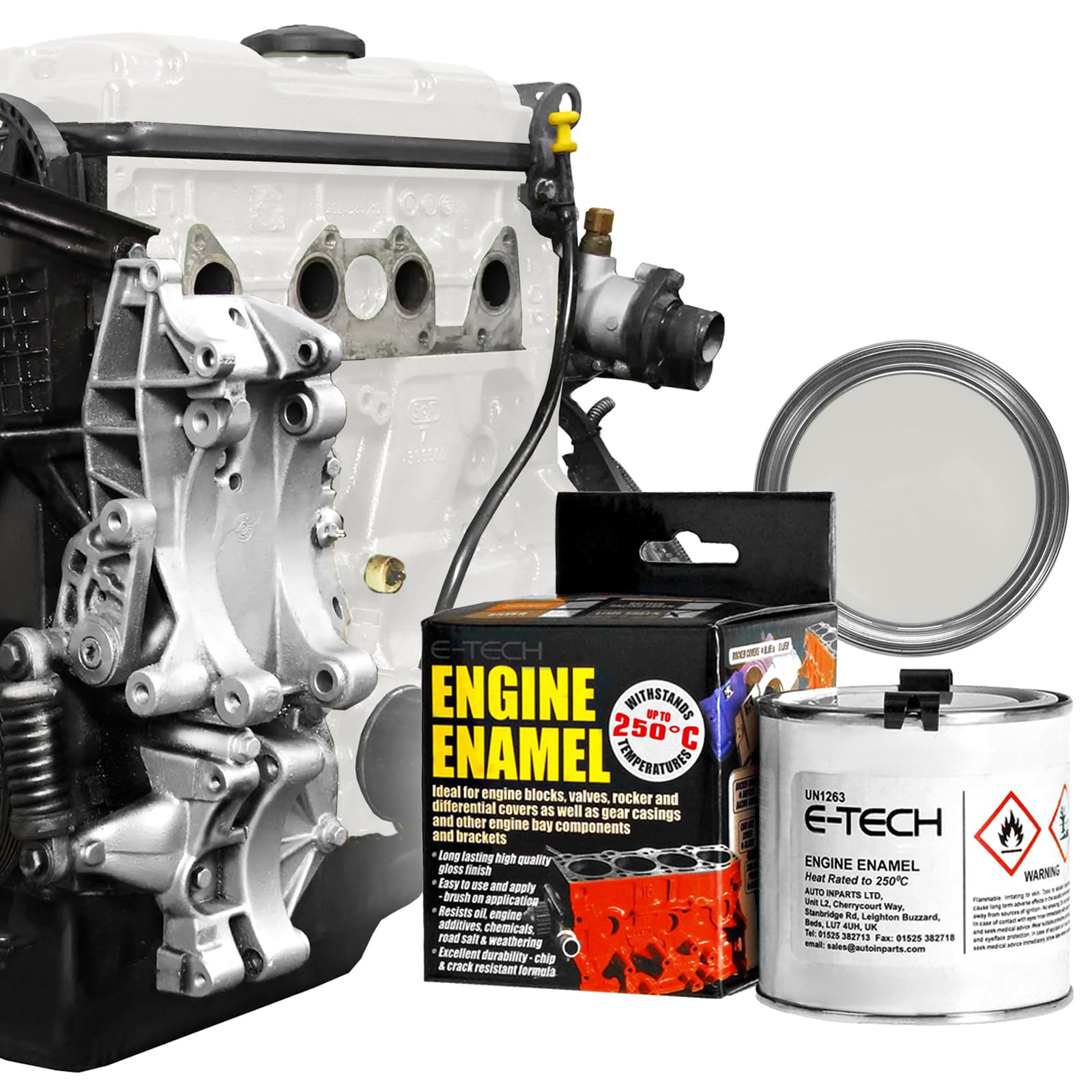 E-TECH Engine Enamel - 250ml Brush-on paint (White)