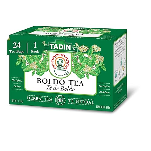 Tadin Té Boldo, té de hierbas, sin cafeína, 24 bolsas de té por caja, paquete de 1