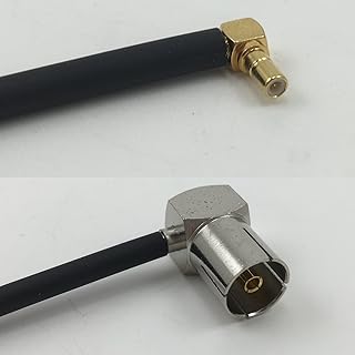 12 inch RG188 SSMB Male Angle to DVB Pal Female Angle Pigtail Jumper RF coaxial cable 50ohm Quick USA Shipping