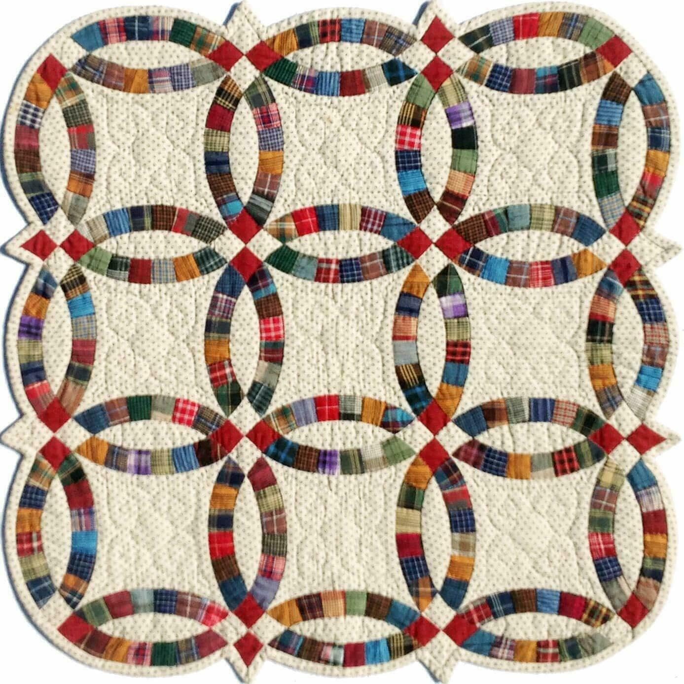 8x8 Inch Arcs & Fans Quilt Circle Cutting Ruler, Multifunctional Acrylic Patchwork Template with Double Colored Lines for Precise Fabric Cutting, Quilting & Sewing Crafts #KT-90