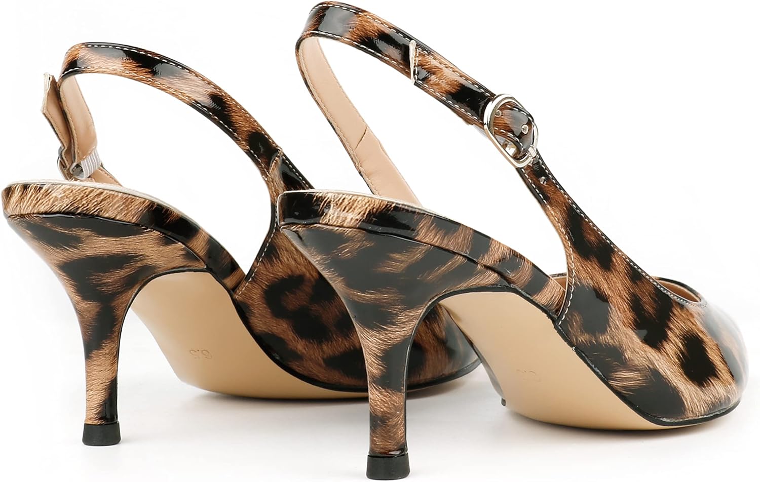 JOY IN LOVE Slingback Kitten Heels for Women Closed Pointed Toe Pumps Dress Shoes - Image 5