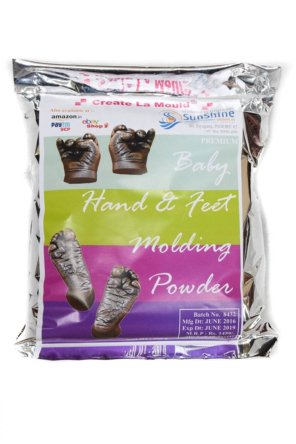 Create La Mould MOLDING POWDER Life Cast Gel Mold Baby Hand 450g - REFILL | 3D Mould Clone Cast Casting Powder | Hand Cast | Foot Casting Molding Powder for Baby Lifetime Memories | Toy & Game | Impression Mould - 450 gm | HAND FEET CASTING for Couples Wedding | MOM NEWBORN Baby Plaster Hand Mold | for INFANT HAND or FOOT 3D Life Cast | Statue Mold Cast | Baby Hand Kit | Foot for Newborn Girls and Boys | Mould Album For Shower memories Registry | Personalized Baby Gifts