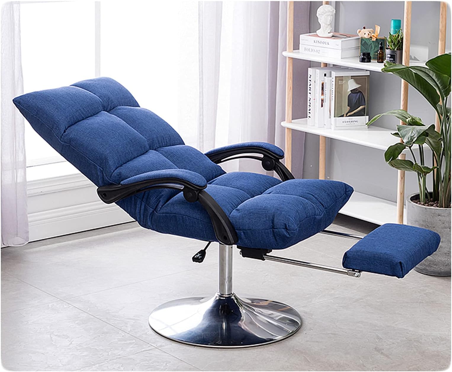 Portable Beauty Massage Chair with Adjustable Height Recliner Swivel Foot Rest Purple Salon Nail Experience Chair for Lifting Reclining Swiveling