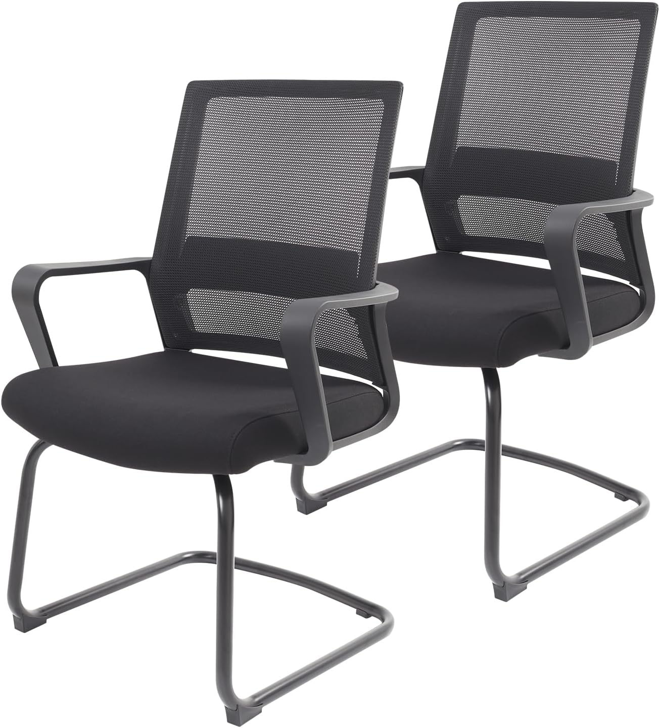 2 Pack Office Guest Reception Chair Conference Chairs Mesh Mid Back Home Lumbar Support Lobby Guest Chair Office Side Chairs with Armrest for Conference Room,Meeting Room,Patient
