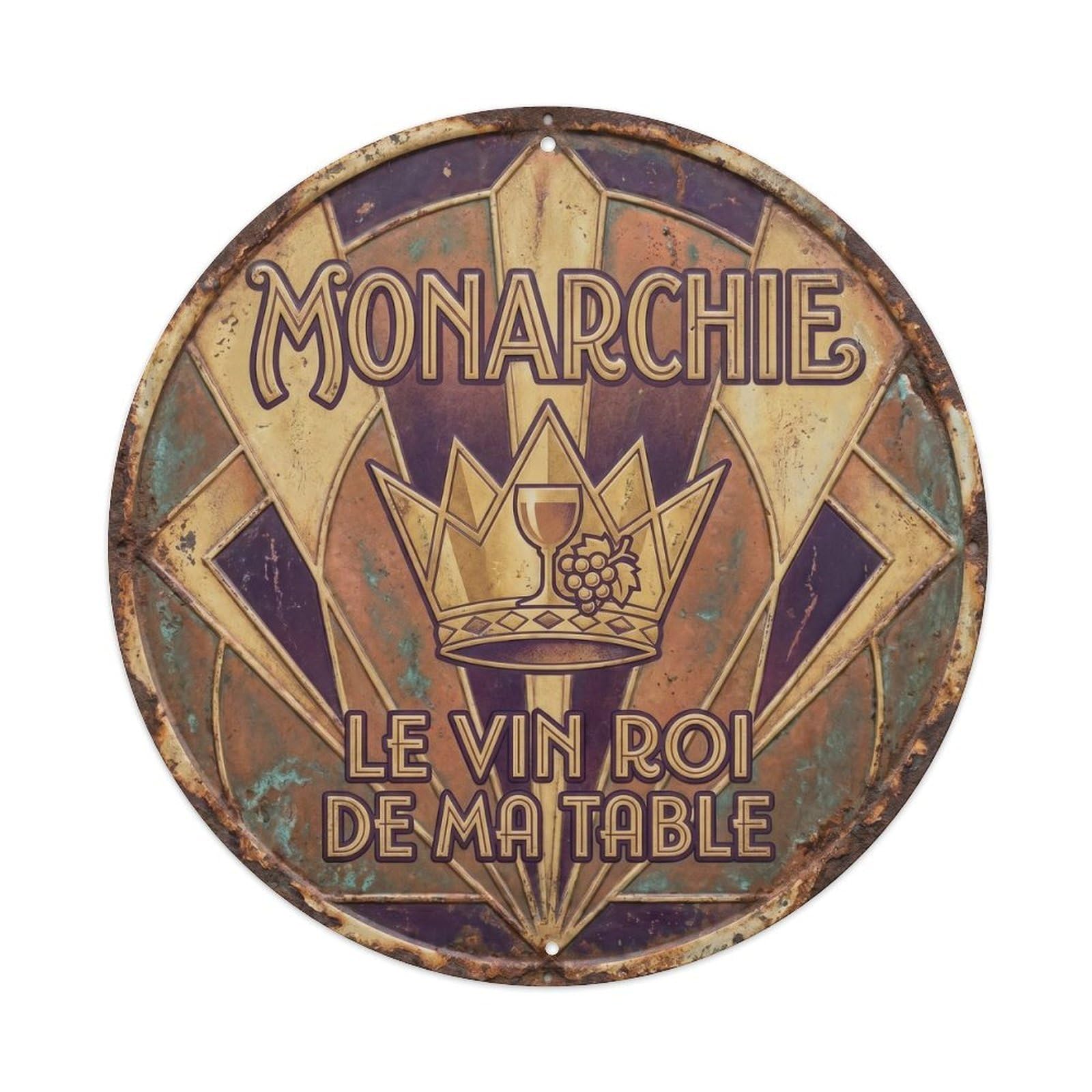 Monarchy Humorous Tavern Monarchy Vintage Metal Tin Sign Plaque Wall Decor for Cafe, Club Bar, Office, Garden Metal Poster 8x8Inch