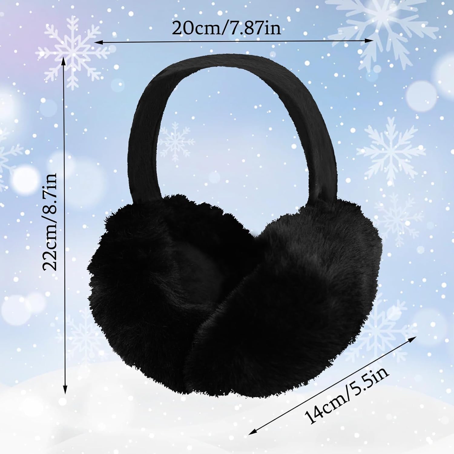 2 Pieces Women Winter Ear Muffs Foldable Faux Fur Earmuffs Cute Ear Covers Soft Warm Ear Warmer Cold Weather Outdoor - Image 2