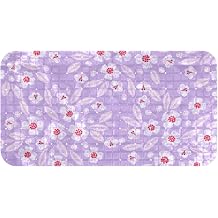 Bennigiry 14.7''x26.9'' Bath Mat Oval for Smooth Floors ONLY with Drain Holes Daisy Flower
