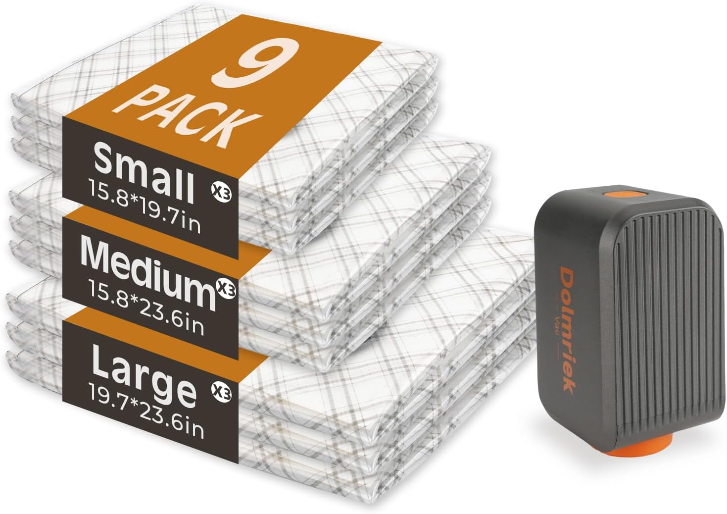 Travel Vacuum Storage Bags with USB Electric Pump, 15 Pack Compression Seal Bags for Luggage and Suitcase, Space Saver for Clothes and Clothing