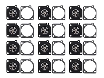 Carburetor Metering Diaphragm and Gasket Replaces ZAMA A015010 A015047 0016019 for ZAMA C1U C1Q C1M RB carburetors Pack of 12
