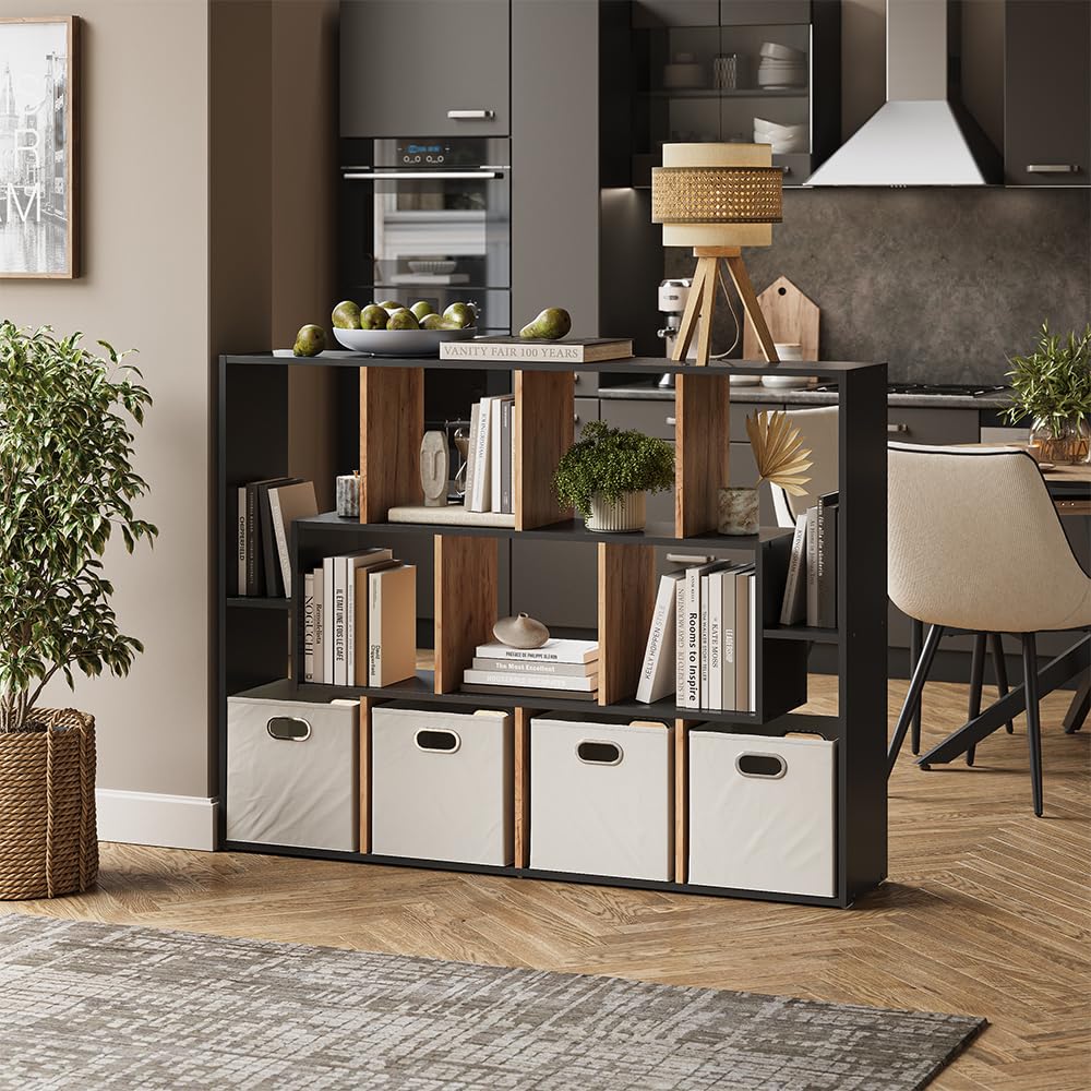 Vicco Meuble de Rangement Cube, Anthracite/chêne doré, 107.2x143cm | pour la séparation des espaces et le rangement flexible