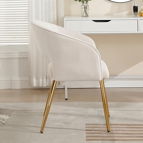 Miniatura 9 de ABET Silla de escritorio sin ruedas, sillón de terciopelo para la oficina en casa, patas doradas, sillas decorativas modernas tapizadas, silla