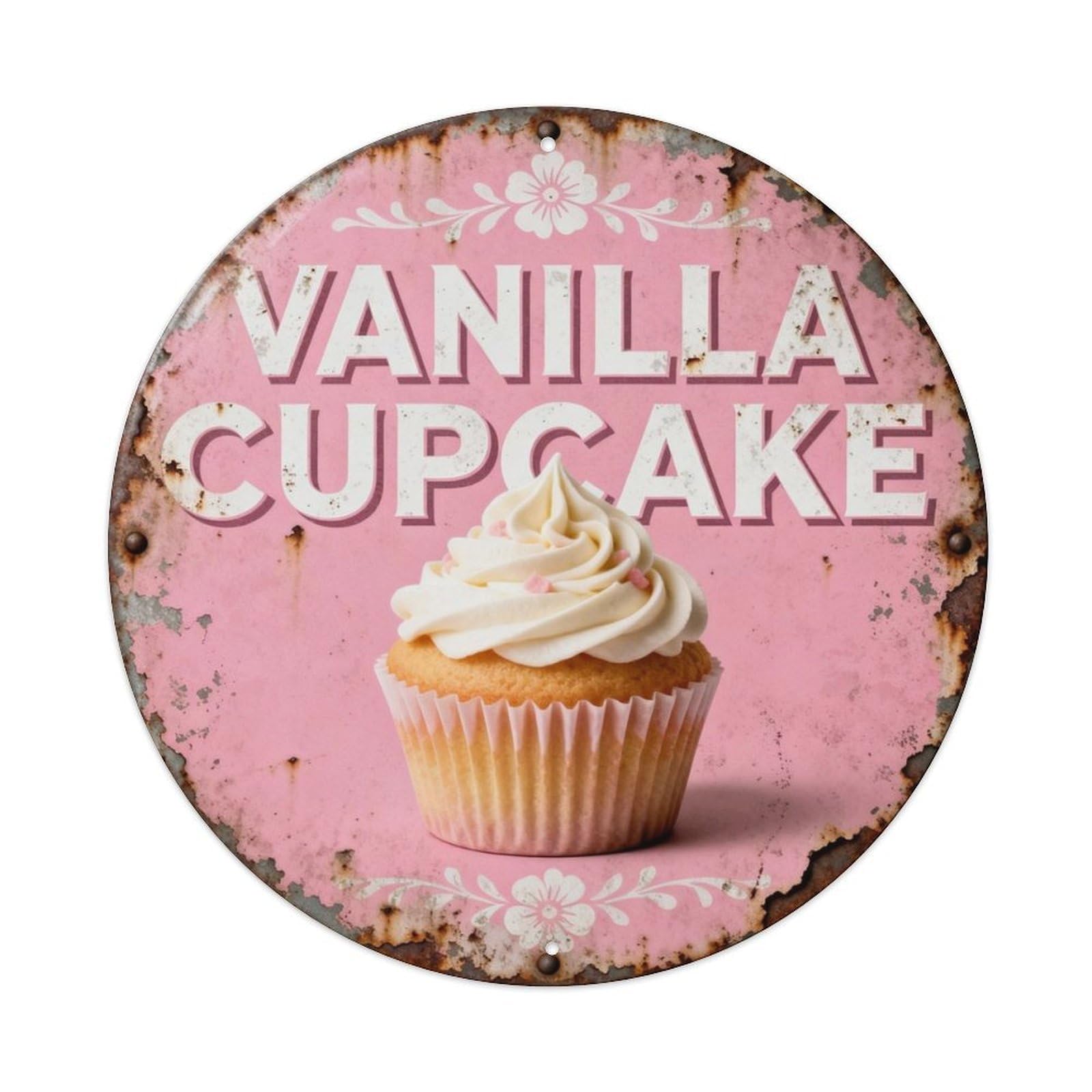 Vanilla Cupcake Metal Tin Sign Plaque