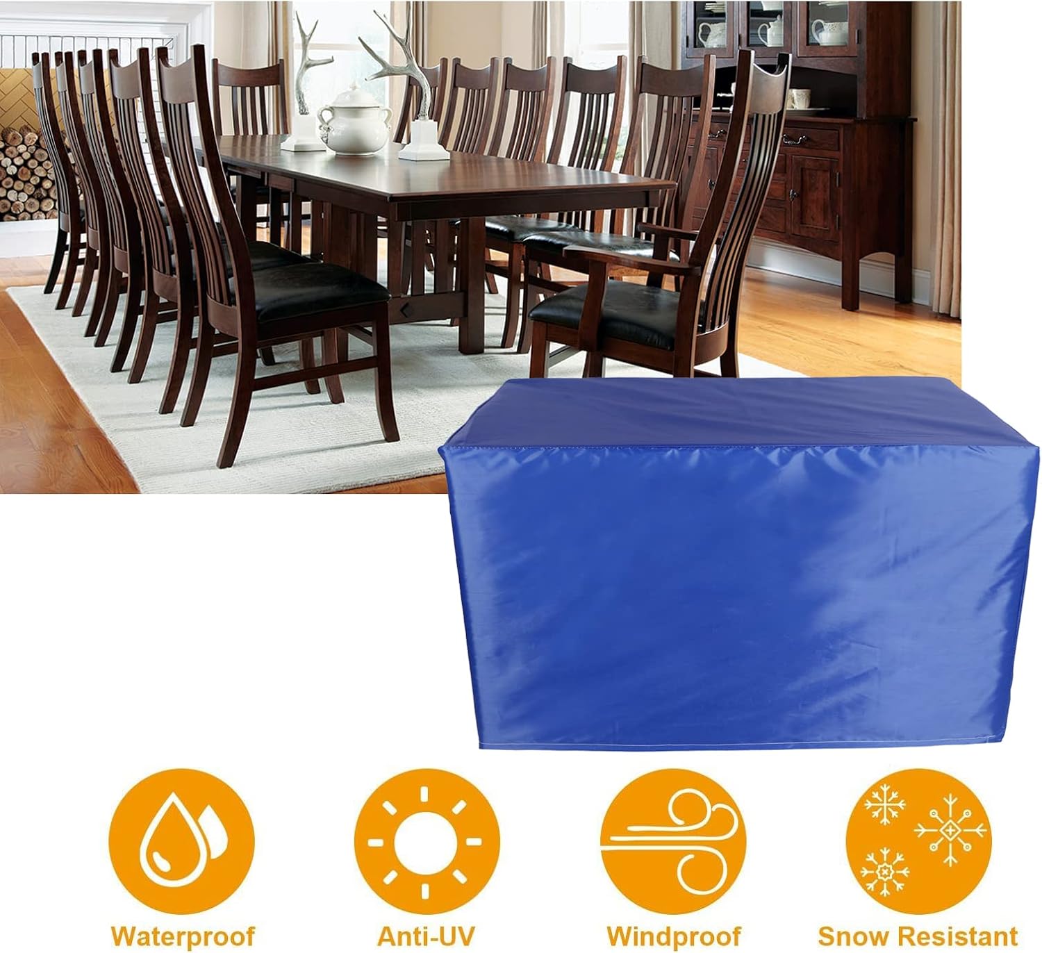 Garden Furniture Covers Waterproof 31" L x 31" W x 31" H, Patio Furniture Covers Windproof, Outdoor Rectangular Patio Furniture Covers, DustProof Durable Large Waterproof Outdoor Table Cover
