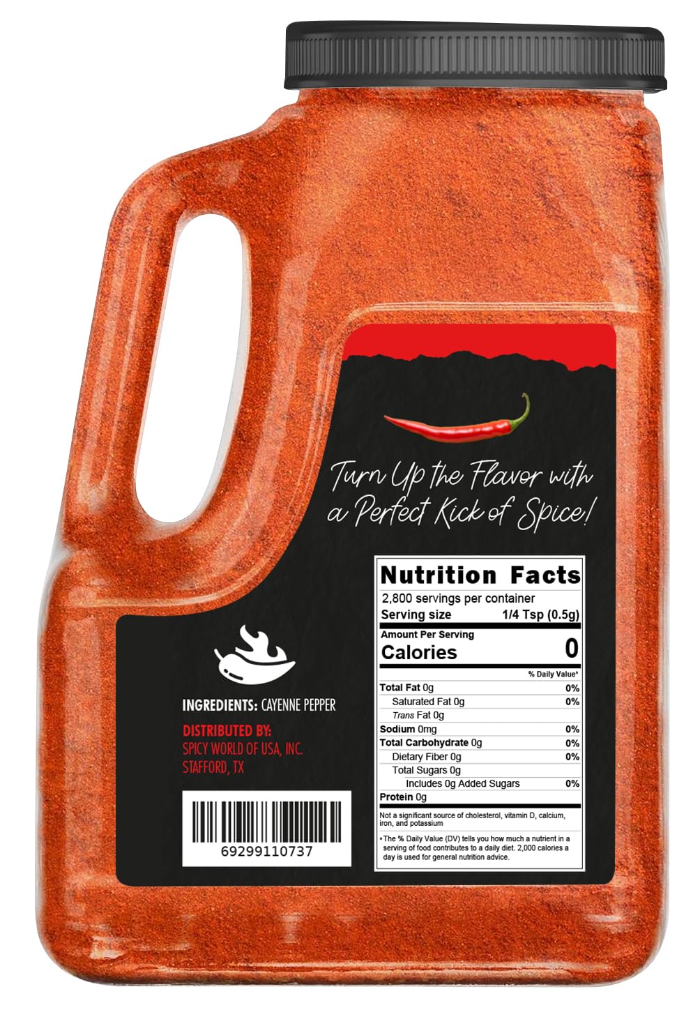 Spicy World Hot Cayenne Pepper Powder Bulk 5 LBS Jar - Red Ground Pepper 50,000 SHU Heat Unit - Gluten Free All Natural Red Pepper - For Commercial & Home Use - Image 2