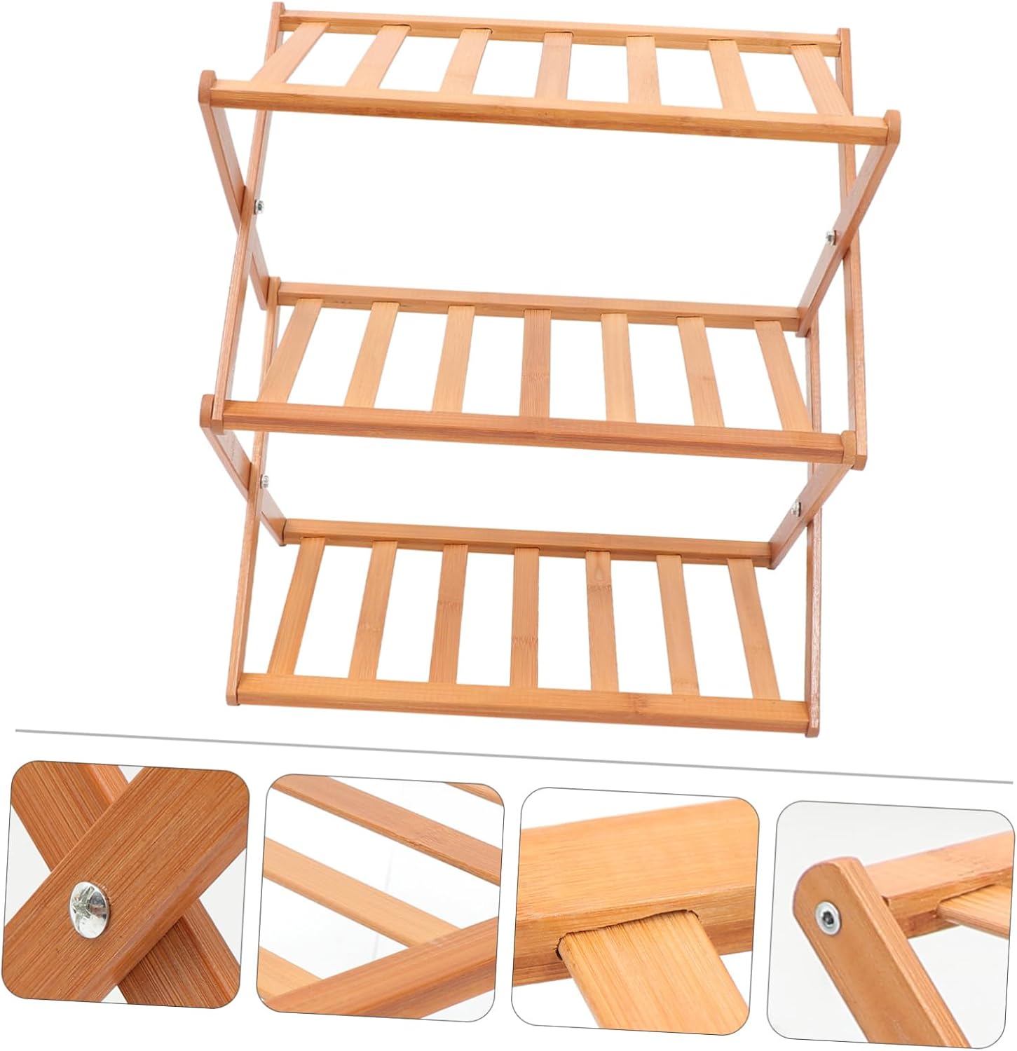 1Pc Wooden Plant Stand Multi Balcony Rack for Indoor and Outdoor Use Stable and Spacious Display Shelf for Flower Pots Vases and Crafts for Home Decor and Gardens