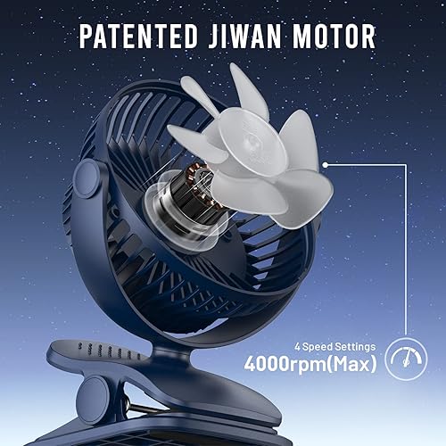 Miniatura 10 de Ventilador de clip con aroma a pilas AA, 4 velocidades, ventiladores personales pequeños de 5 pulgadas para cochecito de bebé, alimentado por USB,