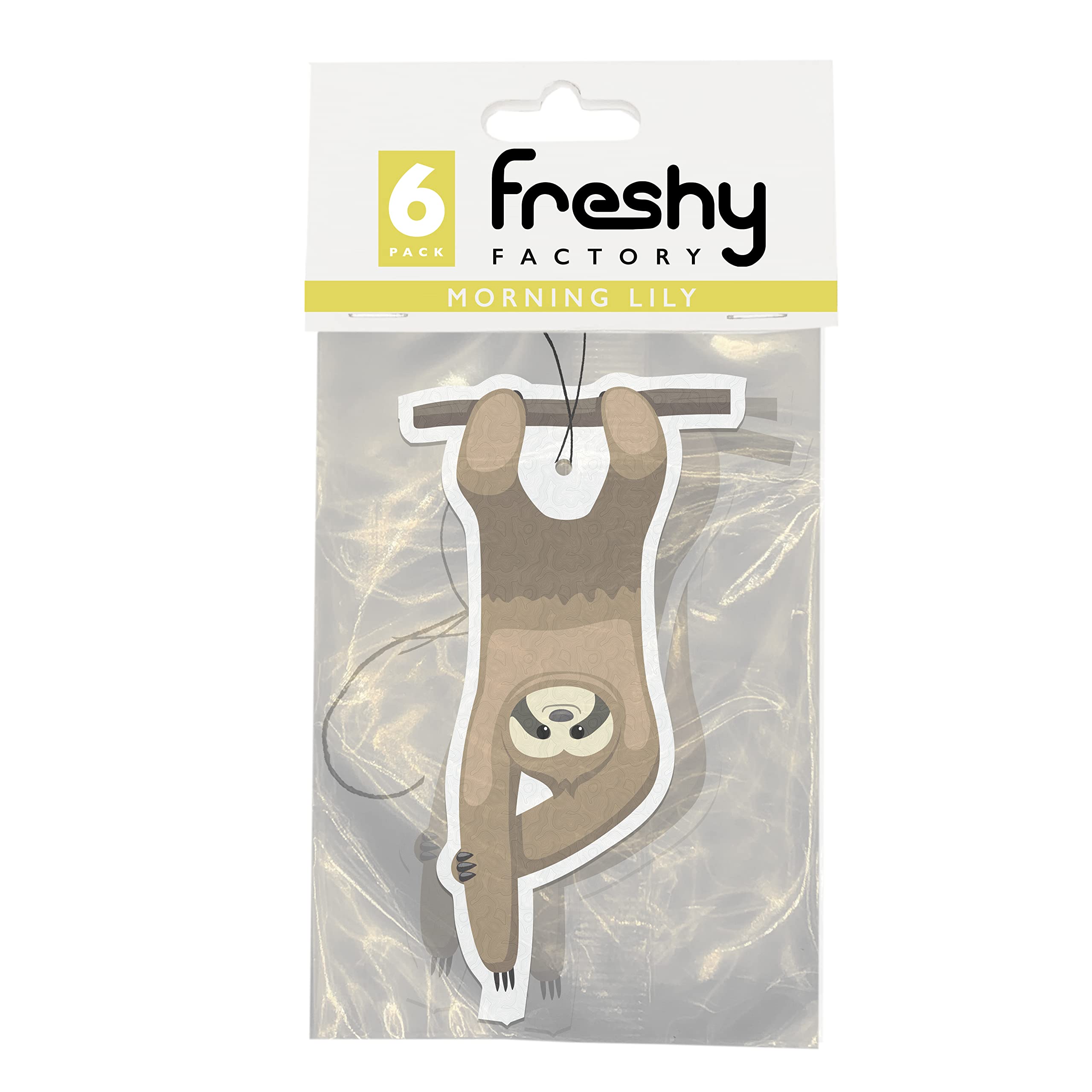 Hanging Sloth Car Air Freshener Lily Scent (6 Pack)