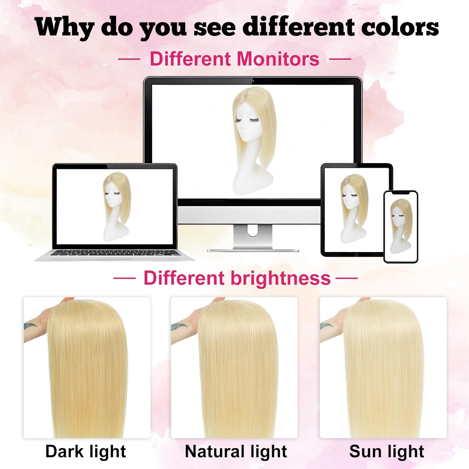 Hair Toppers for Women Real Human Hair 14 Inch No Bangs 70 Gram 100% Real Human Hair Toppers for Women with Thinning Hair 6x6 Hand-Tied Breathable Swiss Lace Base Blonde 4 Clips in Hair pieces, #613
