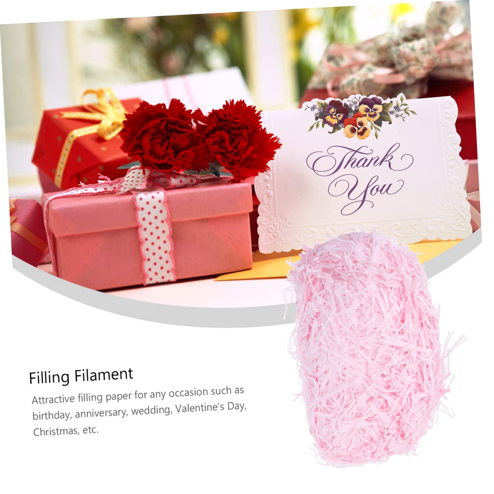 Wypełniacz do opakowań z rozdrobnionej bibuły， 3 opakowania pudełko pocięte fioletowe pudełko prezentowe fioletowy papier do pakowania(Pink,25 * 15Cm*3Pcs)
