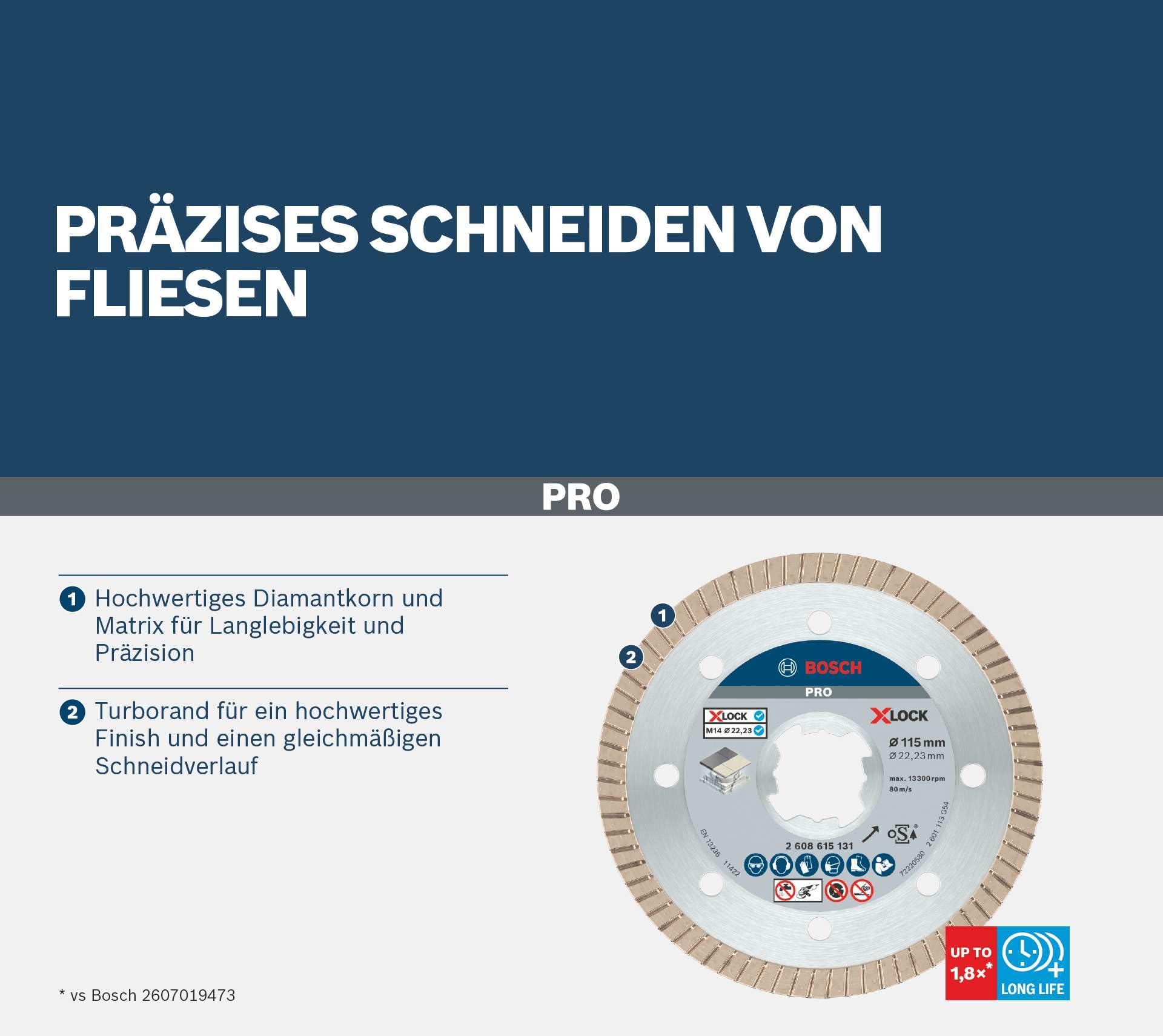 Bosch X-Lock Aksesuarları, Disk, Gri, 115 mm, 1 Adet