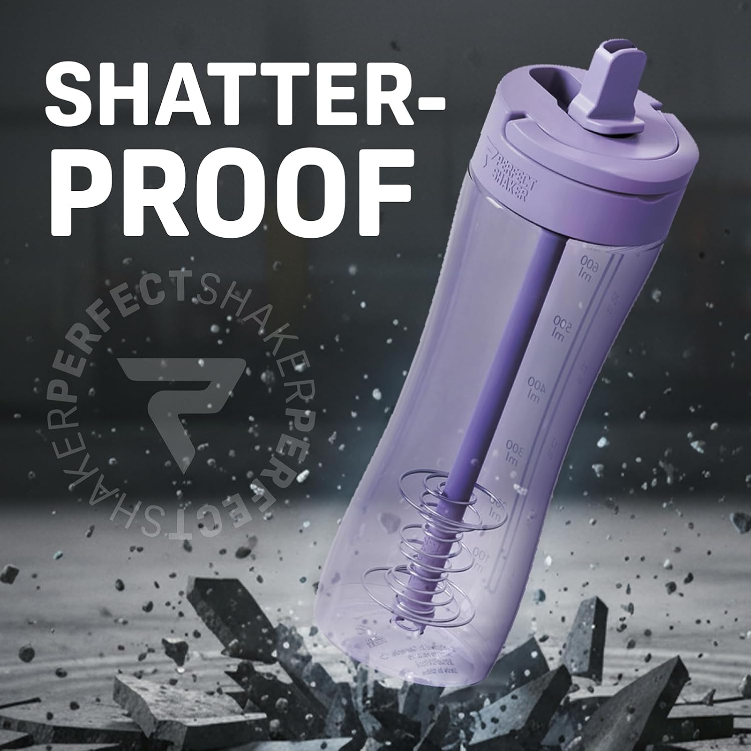 PerfectShaker Luma Series Shaker Bottle with Built-In Straw & Measurement Scale – 28oz – Leakproof, BPA-Free, Dishwasher Safe – Protein, Smoothies & Pre-Workout Mixer Cup (Lavender) - Image 5
