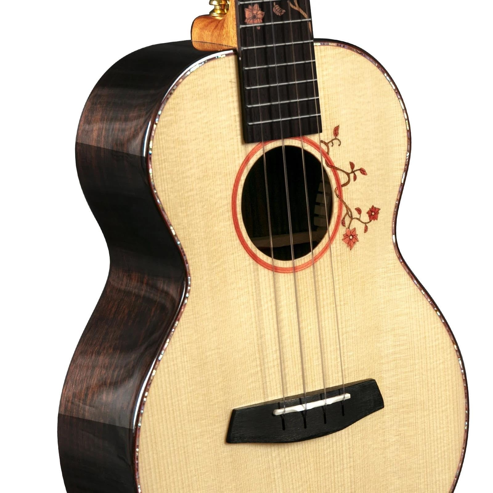 Profesjonalne ukulele Ukulele Koncertowe Z Litego Świerku, Tył I Boki Z Litego Palisandru Ukelele O Wysokim Połysku Z Torbą Koncertową Premium Tenor Uku(Uku Pickup,23)