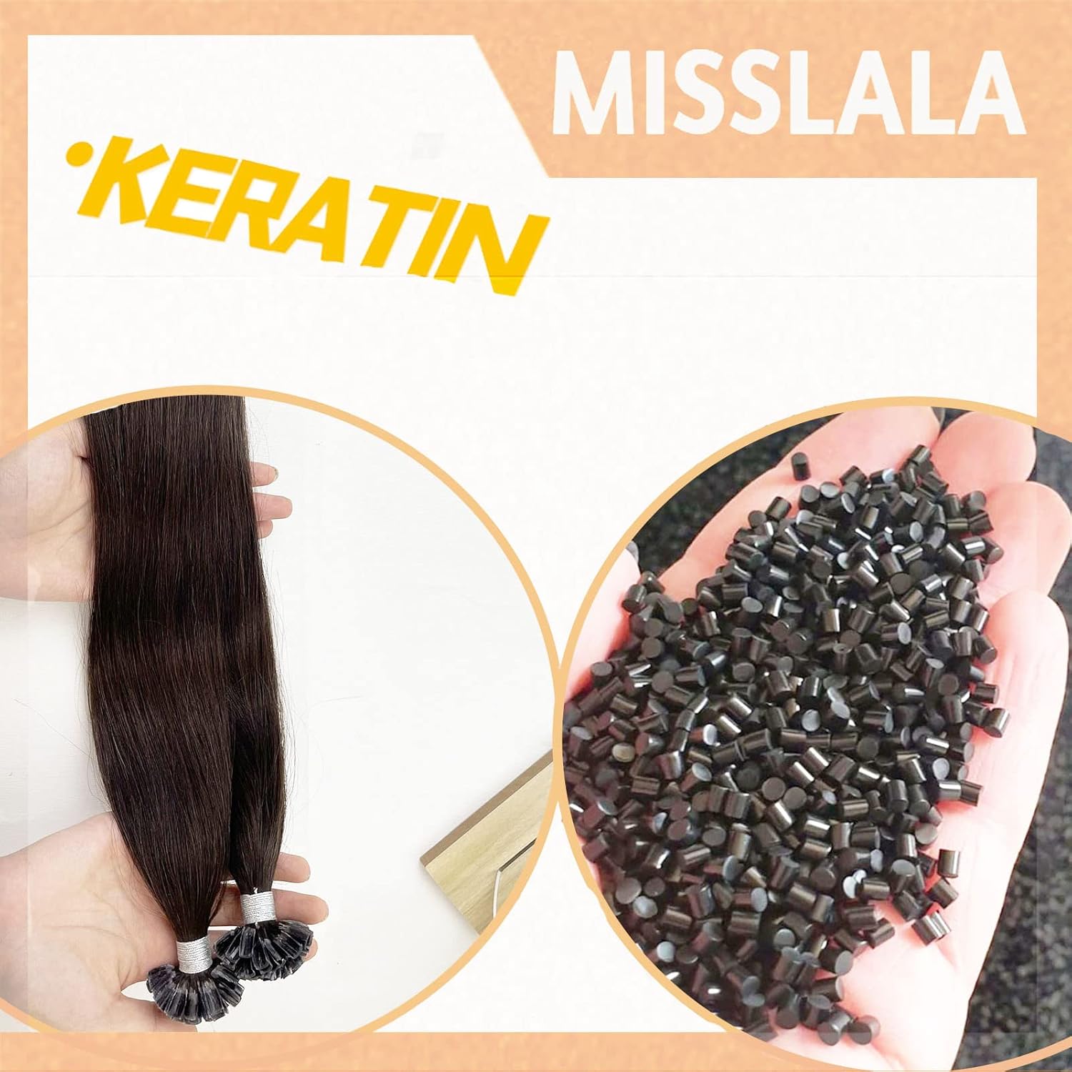 18 Inch Remy U Tip Brown Hair Extensions Salon Quality Thick End Color #2 Darkest Brown U Tip Human Hair Fusion Misslala Hair Pre Bonded Hair Extensions Keratin 50g 50strands