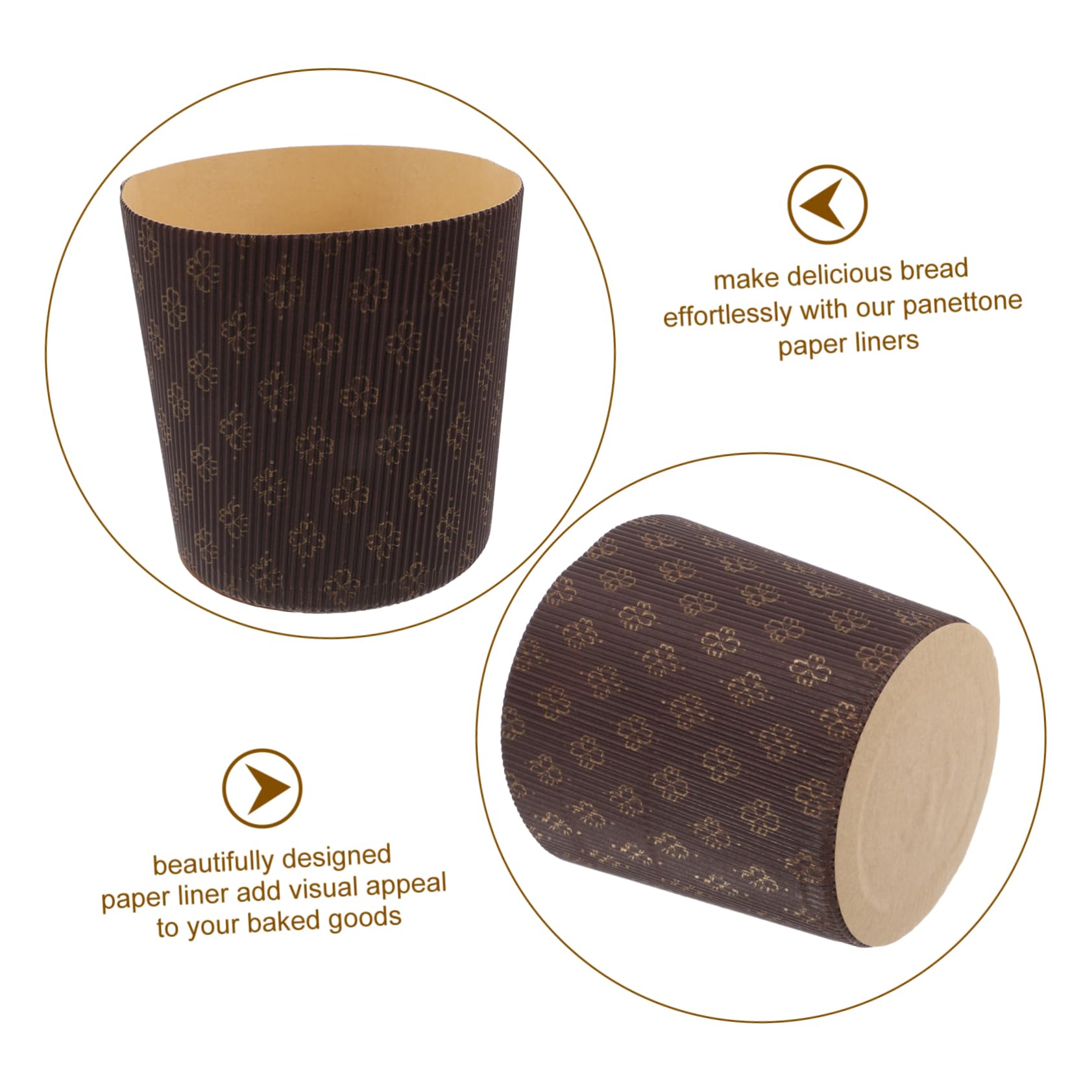 Mipcase Moldes para Muffins y Capacillos para Cupcakes de Papel Marrón, Impermeables y Fáciles de Usar, 25 Piezas para Ocasiones de Repostería y Panadería