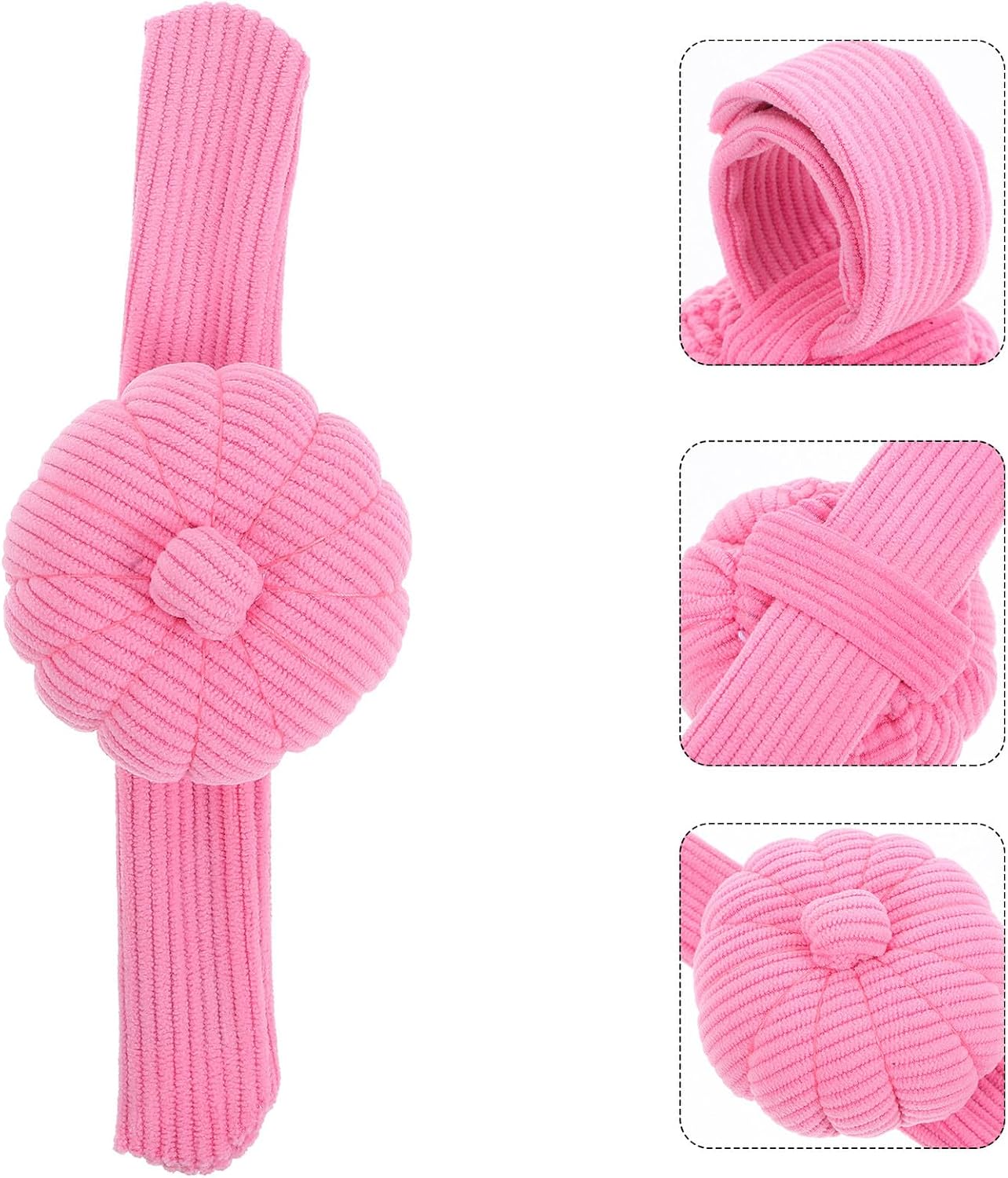 OSALADI Pumpkin Wrist Pin Cushion for Sewing and Embroidery, Corduroy Needle Cushion with Elastic Band, Cute Pink Sewing Pincushion Bracelet for Quilting and DIY Crafts