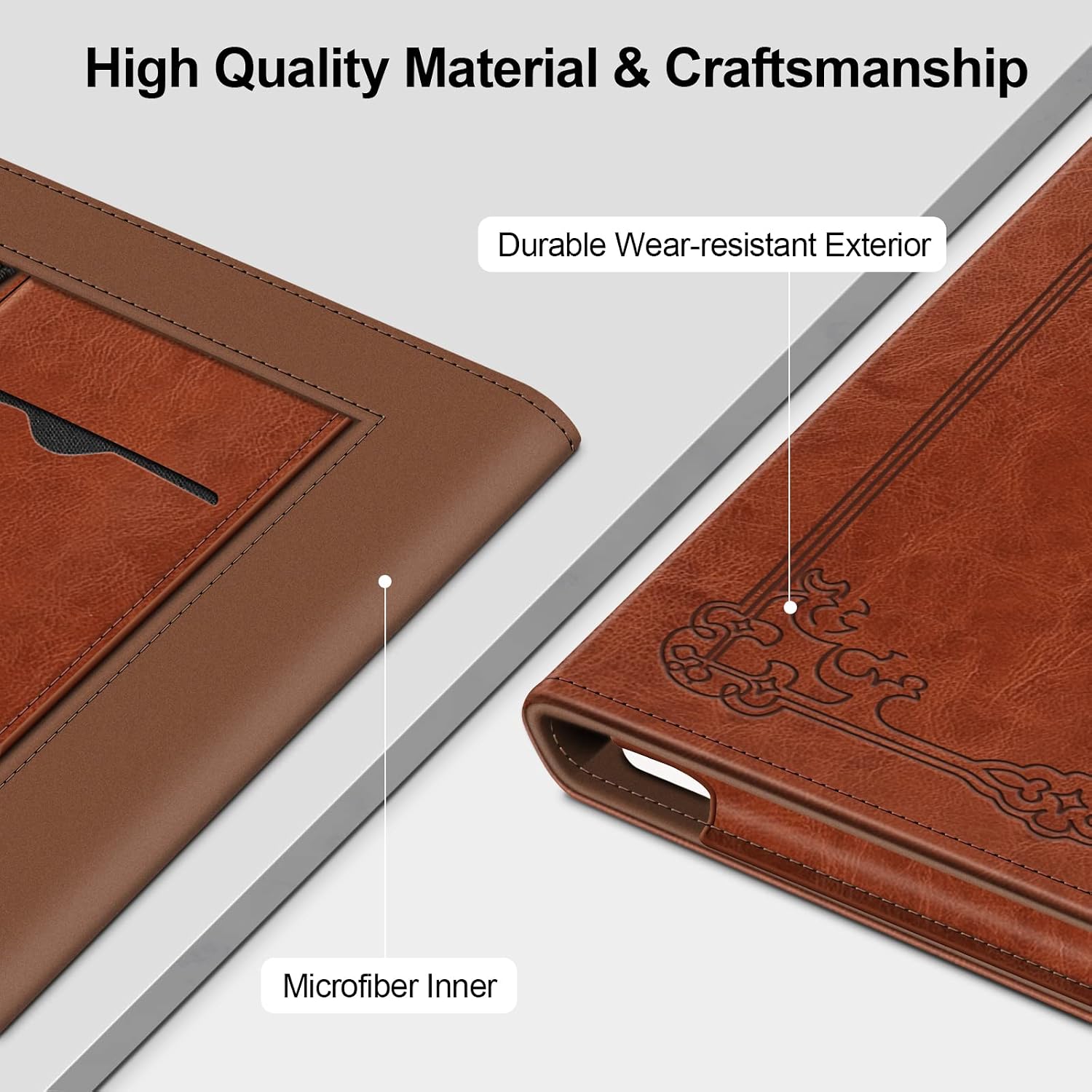 Fintie Stand Case for 7" Kobo Libra Colour/Kobo Libra 2, Vintage Brown | Premium PU Leather Foldable Kickstand eReader Cover, with Card Slot and Hand Strap, Auto Sleep/Wake