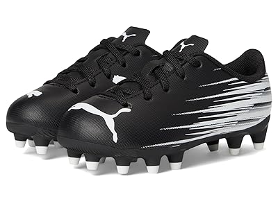 PUMA Kids Attacanto Firm, Artificial Ground Soccer Cleats (Toddler/Little Kid/Big Kid) Kids Shoes Black/White
