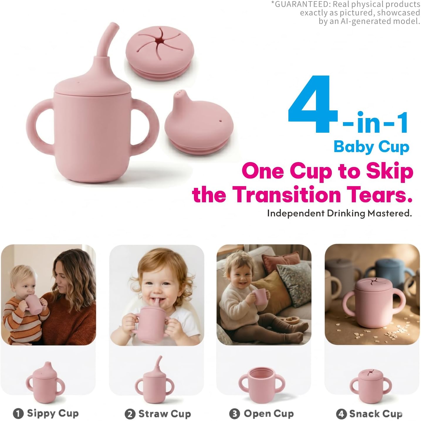 Remonda 17-Piece BPA-Free Baby Silicone Feeding Set | Extra Large Suction Plates, Toddler Bowls, Self Feeding Spoons, and More | Dishwasher Safe| Infant Led Weaning Supplies（Pink）A