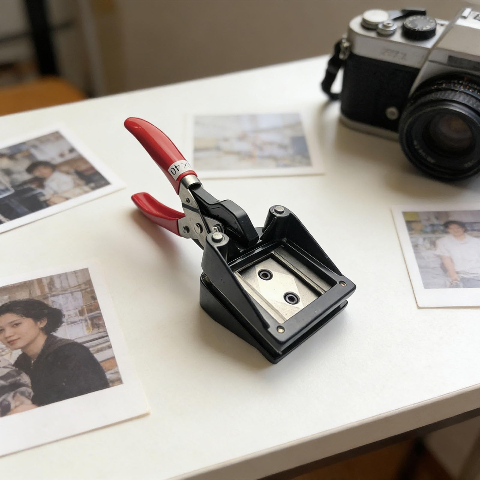 Cortador manual de fotos de 30 x 40 mm, herramienta de corte de fotos de metal para álbumes de recortes y proyectos de manualidades, cortador de fotos de mano