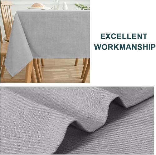 Miniatura 5 de FantasDecor Mantel cuadrado de lino para mesas cuadradas, resistente a las arrugas y al agua, cubierta de tela lavable para comedor y uso al aire