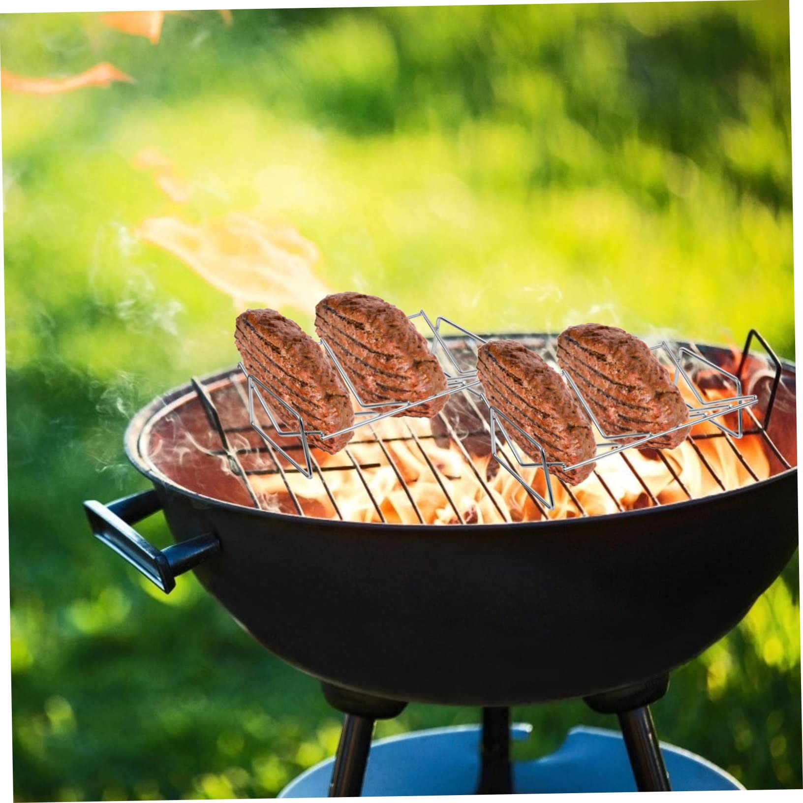 Ganchos para Parrilla de Barbacoa y Soporte para Muslos de Pollo - Costillas fáciles de Asar para una Barbacoa Herramienta Esencial para cocinar Carne al Aire Libre.
