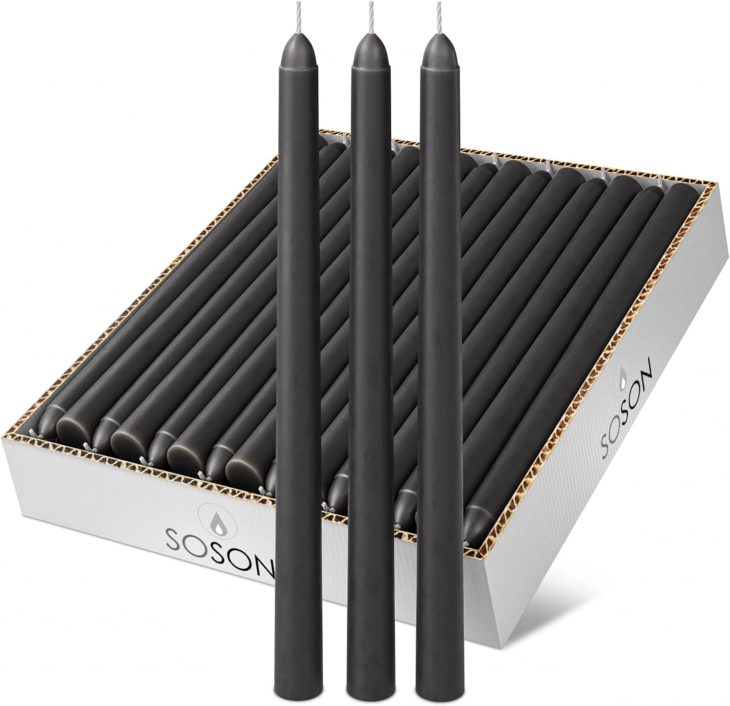 Simply Soson Premium Black Taper Candles 10 inch x ¾