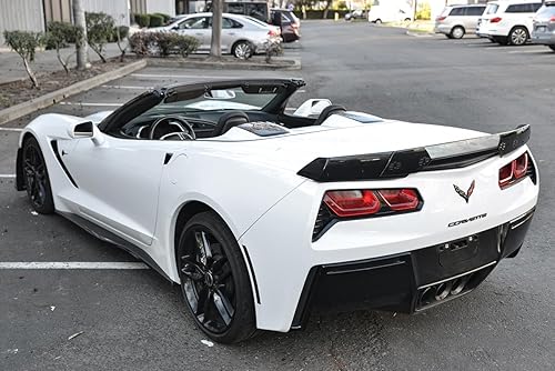 Repuesto para Chevrolet Corvette C7 Z06 Stage 3 2014-2019 Tapa trasera de maletero de carbono pintada Base Flash de carbono ala lateral de fibra de