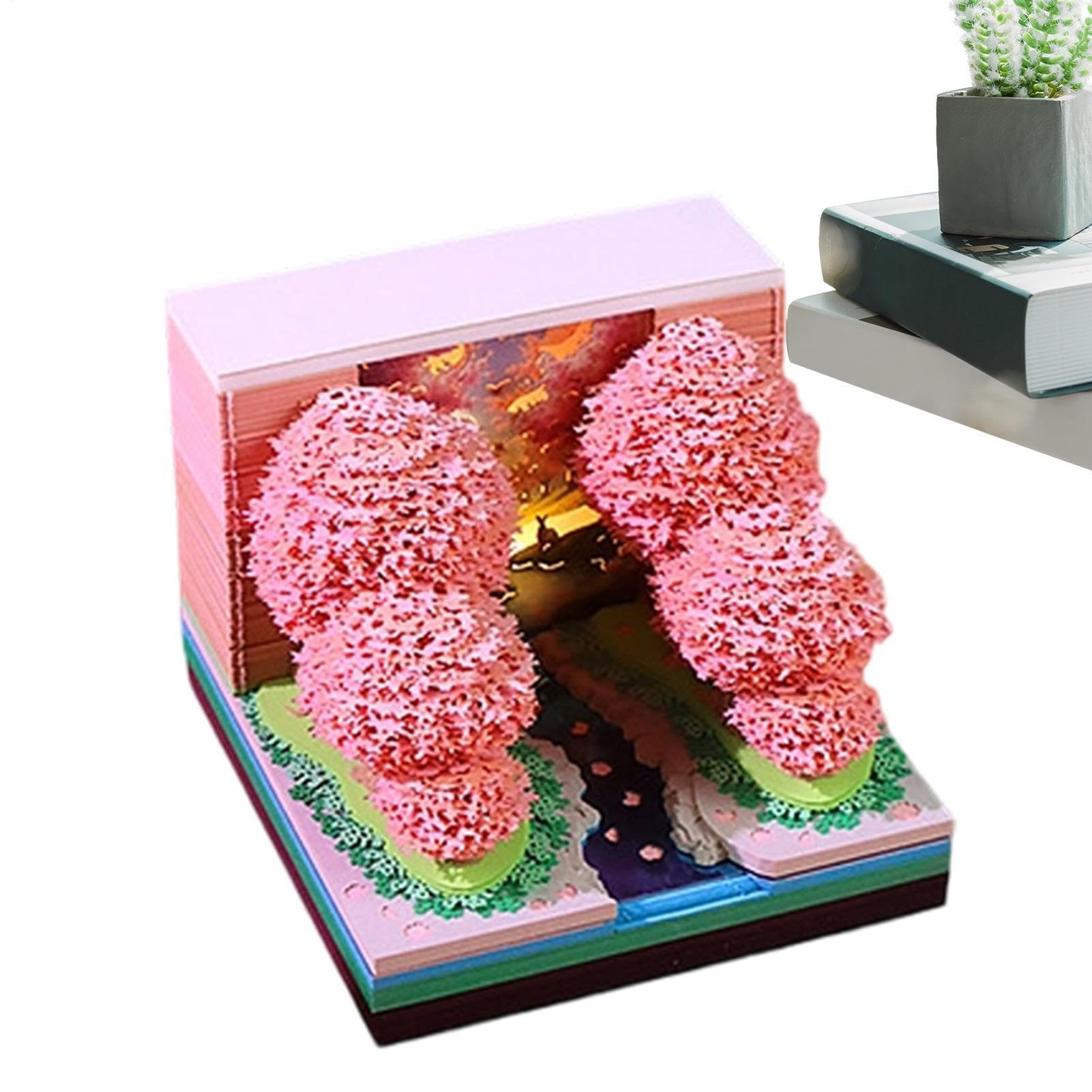 3D-Kalender 2027, Notizblock, leuchtender | Künstlerkalender, Skulptur aus Papier, für Männer, Frauen, Studenten, Lehrer, Zuhause, Büro, Schlafzimmer, Nachttisch