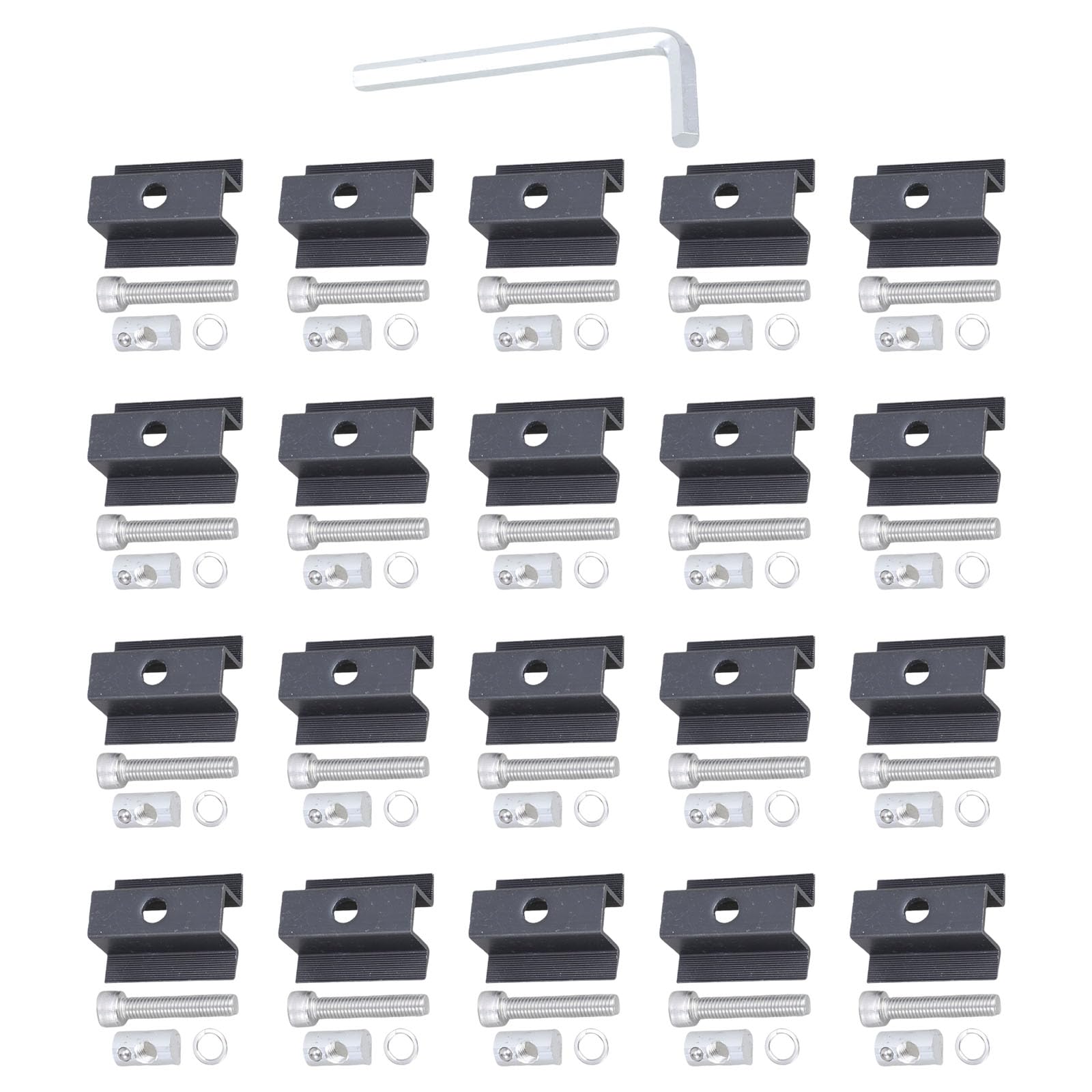 Msioytog 50Mm 20 Pack Solar Modules Z Brackets With Screws Adjustable Edges Clamps For Balconies Roof Motorhome Mounting Daily Use Solars Panel Brackets