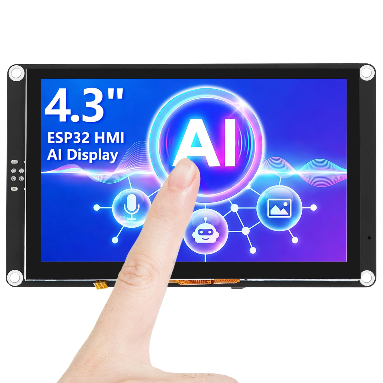 ELECROW ESP32 Display 800 × 480, 4,3 pollici HMI Advanced ESP32 IPS Touch Display, supporto interazione vocale AI, processore dual-core LX7 a 32 bit, fino a 240 MHz, compatibile con Arduino, ESP-IDF e