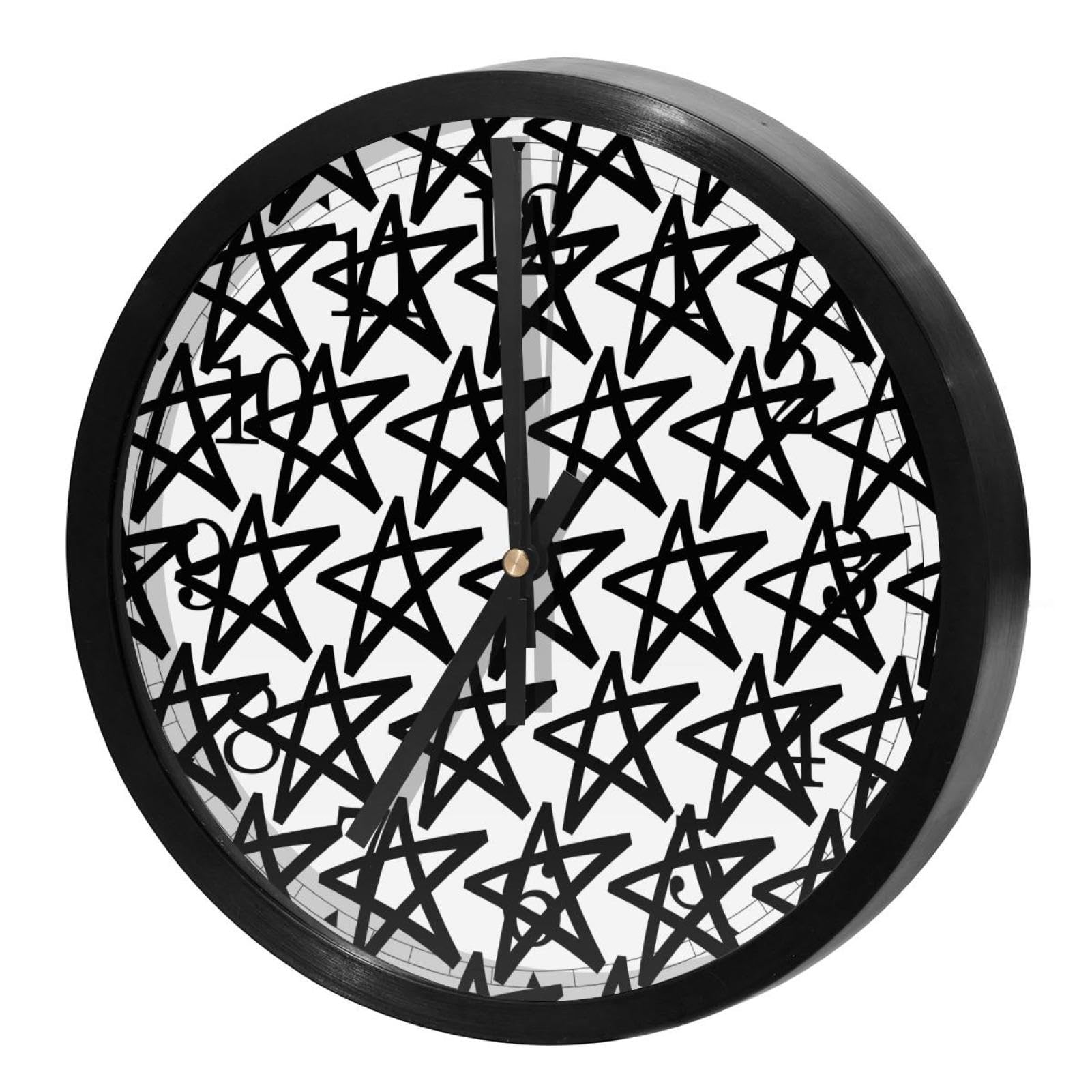 Horloge murale silencieuse à quartz noire et blanche pour bureau et cuisine