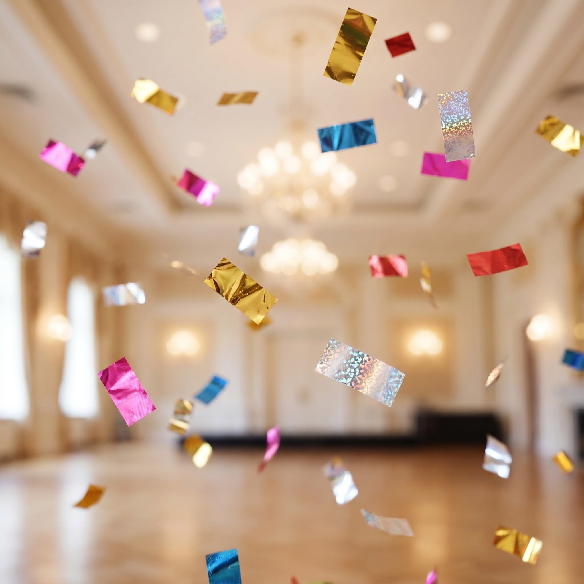 OSALADI Papel Metálico Pulverización Suave Atascos para Máquina de Confeti Tamaño 5x2 Cm para Celebraciones de Cumpleaños y Festivales
