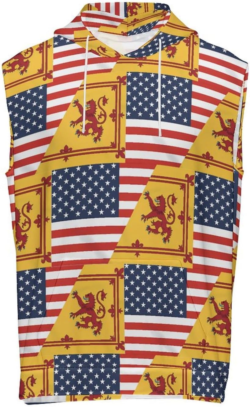 Men's Workout Hooded Tank Tops Sleeveless Muscle Gym T-Shirts