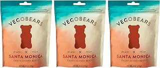 Candy People VegoBears Santa Monica Vegan Gummy Bears Organic Gummy Bears, Non-GMO, Banana, Pineapple, & Strawberry Gummies 4 Ounce (3 Pack)